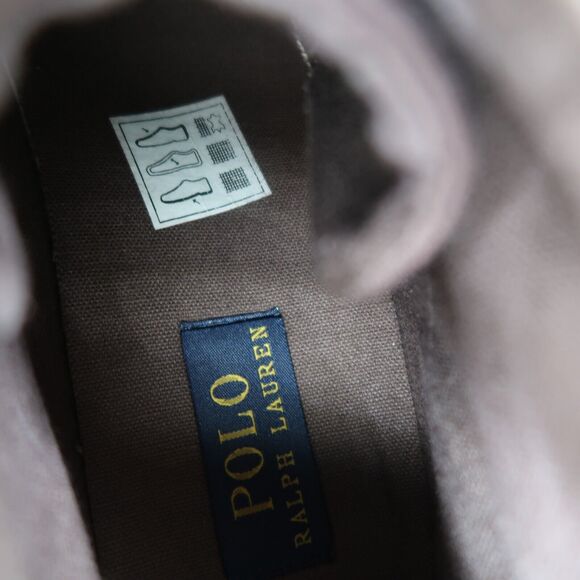 Polo Ralph Lauren Shoes Kids 5 Sneaker Chukka Casual Leather Canvas Boys Brown - Picture 9 of 14